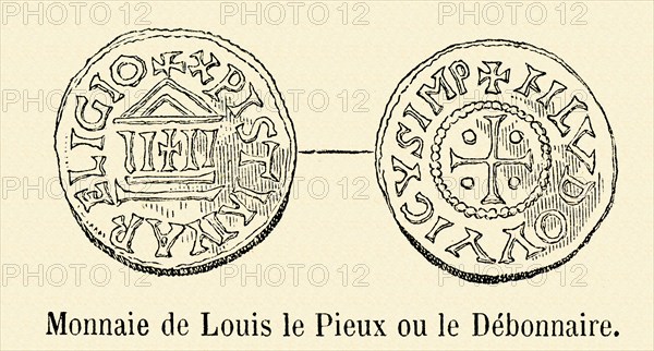Monnaie de Louis le Pieux ou le Débonnaire.