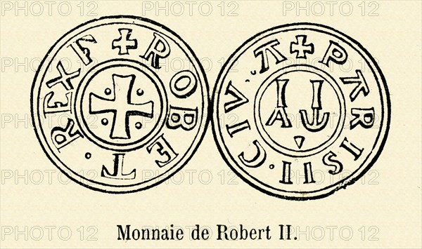 Coin minted under the reign of Robert II of France