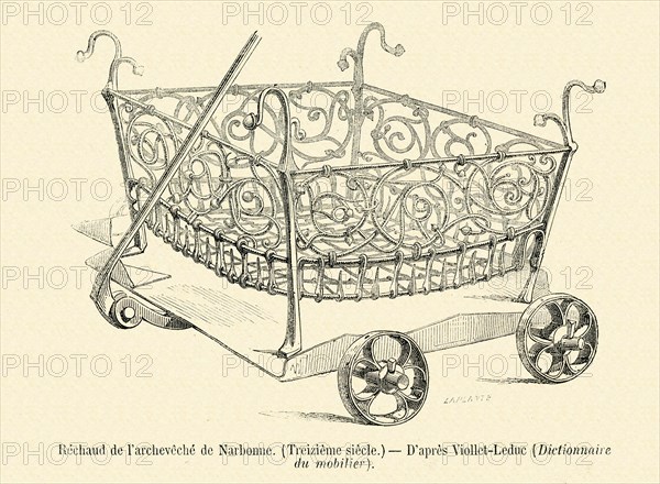 Réchaud de l'archevêché de Narbonne.