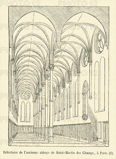 Réfectoire de l'ancienne abbaye de Saint-Martin-des-Champs, à Paris.