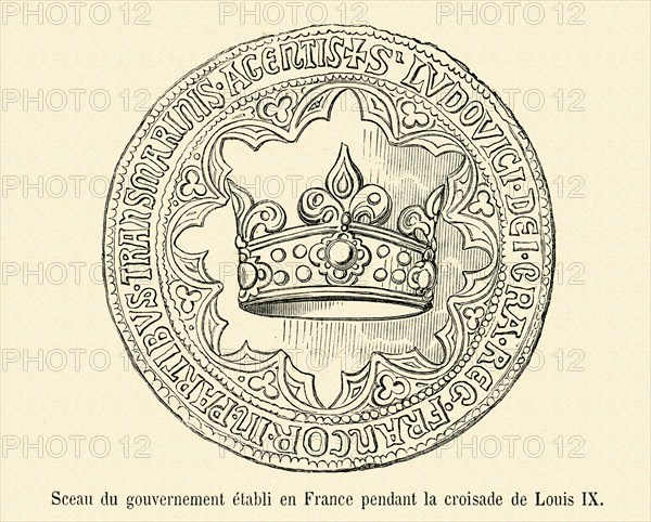 French governmental seal used during the Crusades under Louis IX.