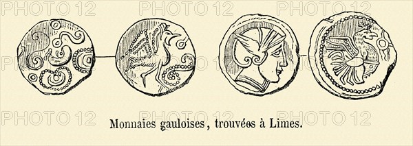 Monnaies gauloises, trouvées à Lime.