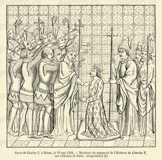 Coronation of Charles V, in Reims.