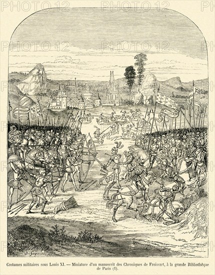 D'après les Chroniques de Froissart : scène de bataille