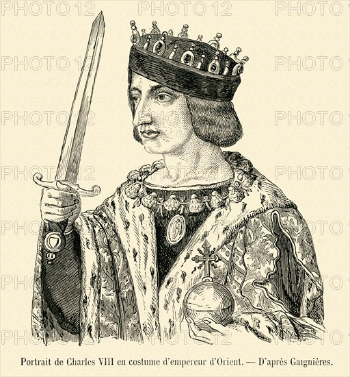 Portrait de Charles VIII en costume d'empereur d'Orient.