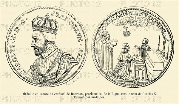 Médaille en bronze du cardinal de Bourbon.