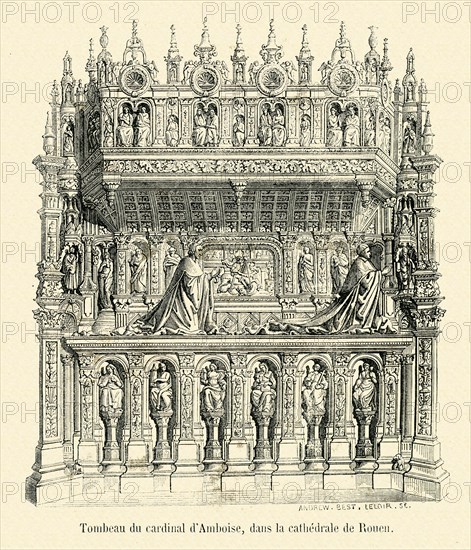 Tombeau du cardinal d'Amboise, dans la cathédrale de Rouen.
