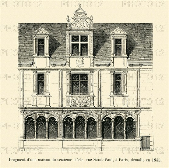 Fragment d'une maison du seizième siècle.