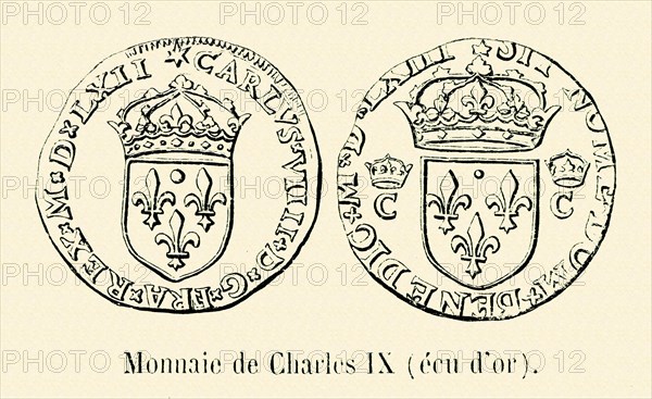 Monnaie de Charles IX (écu d'or).
