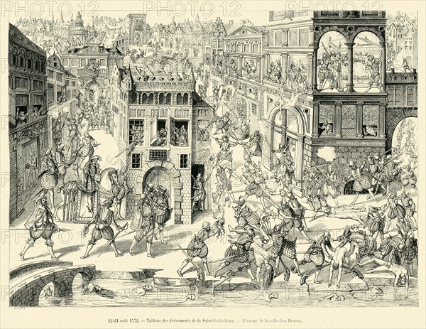 Tableau des événements de la Saint-Barthélémy.