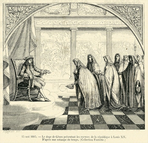 The doge of Genoa presenting "les excuses" ("the excuses") of Louis XIV's Republic.