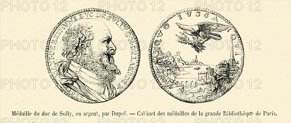 Médaille du duc de Sully, en argent, par Dupré.