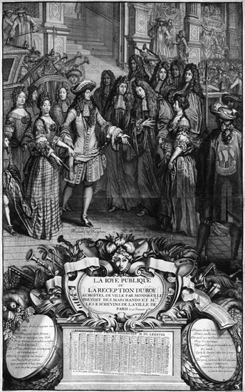 Louis XIV arriving at the Town Hall in Paris in 1687.