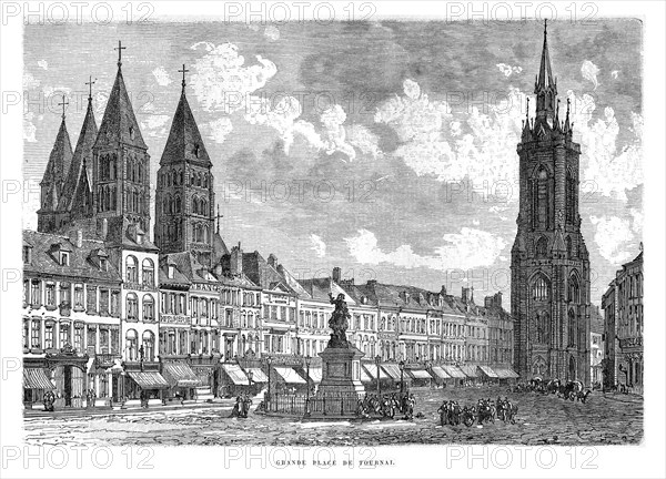 Gravure Place de Tournai