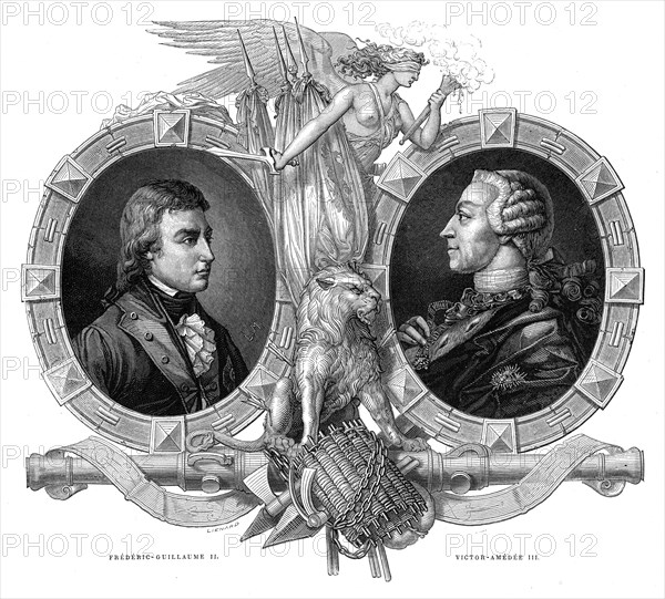 Frédéric-Guillaume II et Victor-Amédée III.