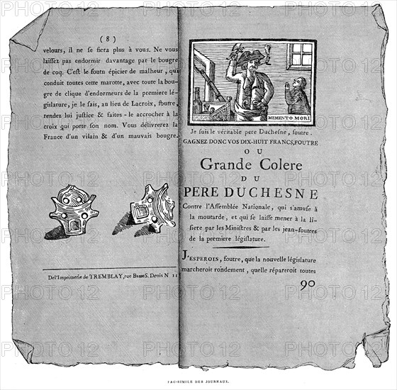 Fac-similé du journal du Père Duchesne.