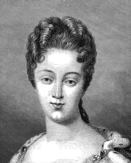 Marie-Adélaïde de Savoie (1685-1712), dauphine de France, est la fille de Victor-Amédée II, duc de Savoie, et d'Anne Marie d'Orléans. Gros plan.