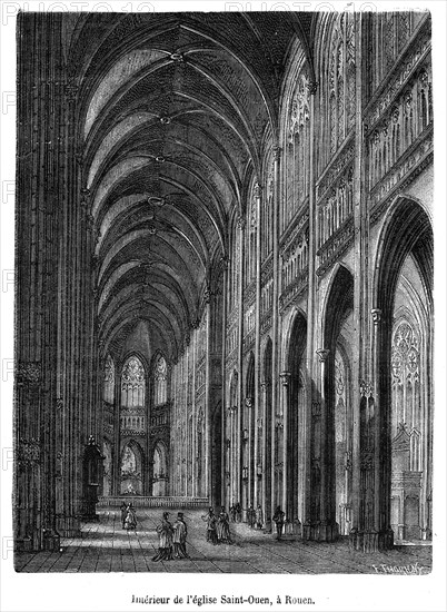 Intérieur de l'église Saint-Ouen, à Rouen.