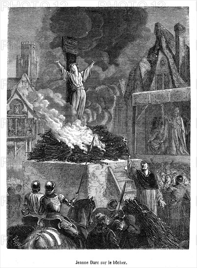 Mort de Jeanne d'Arc, le 30 mai 1431. Elle est brûlée vive place du Vieux-Marché à Rouen.