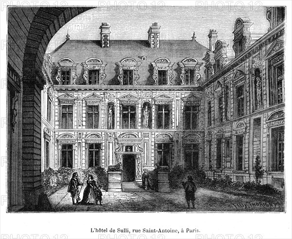 L'hôtel de Sully, rue Saint-Antoine, à Paris.