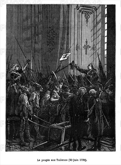 Révolution française. Le peuple aux Tuileries (20 juin 1792).