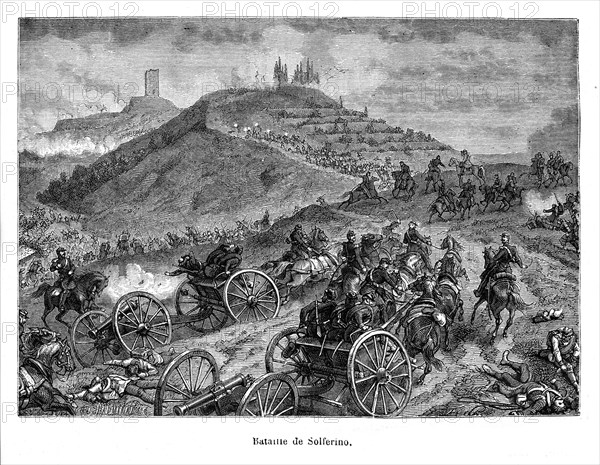 Batille de Solférino. La bataille de Solférino a eu lieu le 24 juin 1859 durant la campagne d'Italie. Elle s'est déroulée en Lombardie, dans la province de Mantoue. Il s'agit d'une victoire de l'armée française de Napoléon III alliée à l'armée sarde sur l'armée autrichienne de l'empereur François-Joseph.