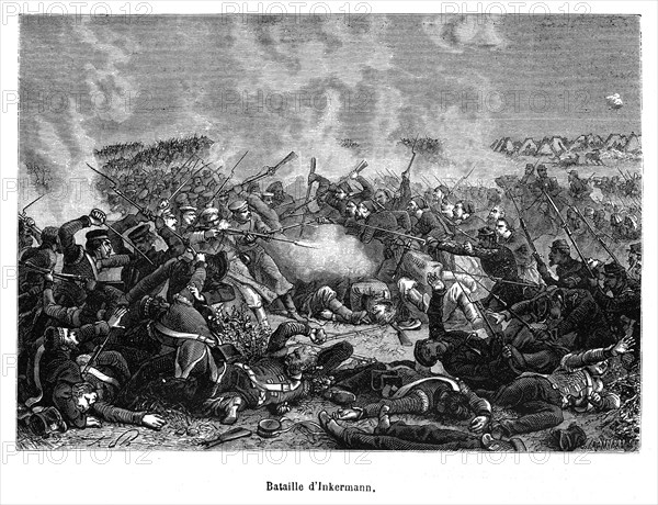 La bataille d'Inkermann eut lieu le 5 novembre 1854 entre l'armée russe et une coalition franco-britannico-turco-piémontaise lors de la guerre de Crimée.