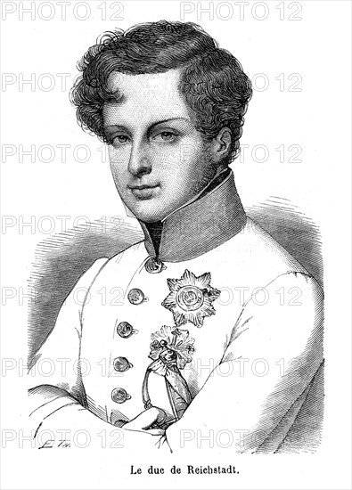 Le duc de Reichstadt. Duc de Reichstadt est le titre donné au fils de Napoléon Ier et de Marie-Louise d'Autriche par son grand-père maternel François Ier d'Autriche. François Ier d'Autriche fixa par quatre lettres patentes impériales du 22 juillet 1818 le titre, les armes, le rang et les revenus de son petit-fils.
