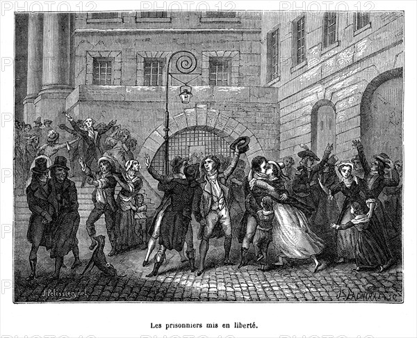 Révolution française. Les prisonniers mis en liberté.