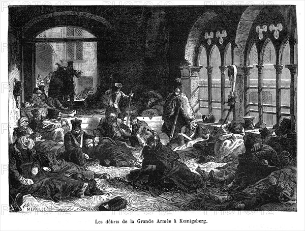 Les débris de la Grande Armée à Koenigsberg. Après sa défaite contre Napoléon en 1807, l'armée prussienne se replia sur Königsberg. Et après la Retraite de Russie, c'est dans cette ville que se réorganisa, le 30 décembre 1812, la riposte des coalisés contre la France (pacte militaire de Tauroggen entre le général prussien Yorck et le chef d'état-major russe Hans Karl von Diebitsch). Kaliningrad, anciennement Koenigsberg.