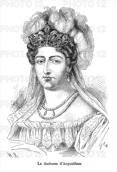 Duchesse d'Angoulême. Marie Thérèse Charlotte de France (Marie Thérèse Charlotte étant sa signature et Charlotte son prénom usuel) est née le 19 décembre 1778 à Versailles et morte le 19 octobre 1851 à Frohsdorf (Autriche). Fille aînée du roi Louis XVI de France et de Marie-Antoinette d'Autriche, elle est la seule de la famille royale à avoir survécu à la Révolution. Le 10 juin 1799, en épousant son cousin, Louis, elle devient duchesse d'Angoulême et comtesse de Marnes.