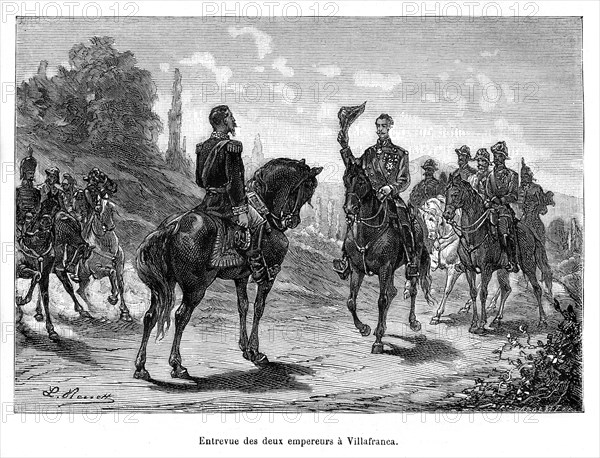 Entrevue des deux empereurs à Villafranca. 11 juillet 1859 : entrevue de Villafranca entre Napoléon III et François-Joseph.