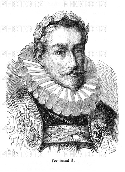 Ferdinand II du Saint-Empire. Ferdinand II de Habsbourg (9 juillet 1578 - 15 février 1637) fut archiduc d'Autriche, roi de Bohême (1617-1619, 1620-1627), roi de Hongrie (1618-1626) puis empereur du Saint Empire (1619-1637). La totalité de son règne est occupée par la guerre de Trente Ans qu'il a contribué à déclencher. Il est né à Graz en Autriche (province de Styrie), fils de l'archiduc Charles Ier de Styrie (1540-1590) - donc petit-fils de l'empereur Ferdinand Ier - et de Anne de Bohême et de Hongrie (1503-1547) fille de Vladislas II roi de Bohême et de Hongrie.