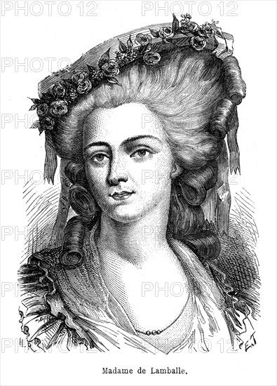 Révolution française. Madame de Lamballe.