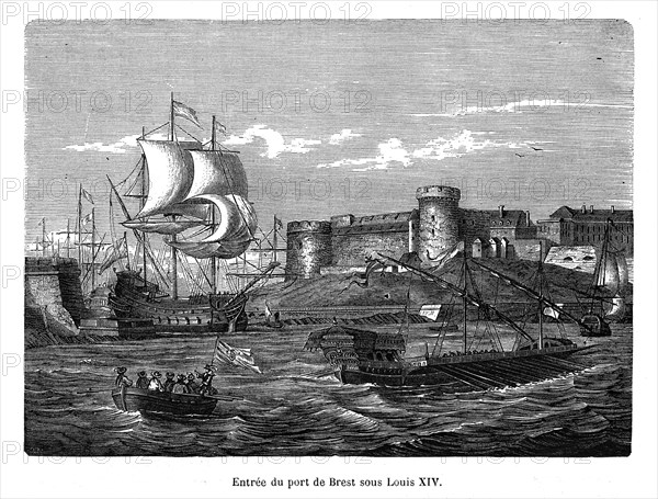 Entrée du port de Brest sous Louis XIV.