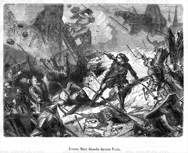 Jeanne d'Arc blessée devant Paris.