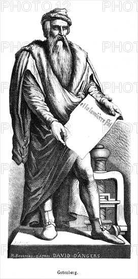 Johannes Gensfleisch zur Laden zum Gutenberg, dit Gutenberg (mot-à-mot Bon-mont (Bonne-montagne) en français ; on trouve également parfois l'orthographe francisée Gutemberg), né vers 1400 à Mayence dans le Saint-Empire romain germanique et mort le 3 février 1468 dans sa ville natale, était un imprimeur allemand dont l'invention a été déterminante dans la diffusion des textes et du savoir.