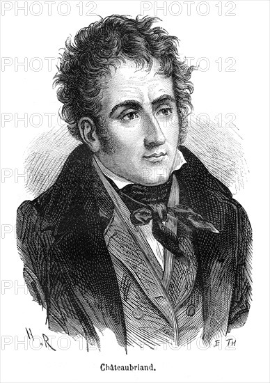 François-René, vicomte de Chateaubriand, né à Saint-Malo le 4 septembre 1768 et mort à Paris le 4 juillet 1848, est un écrivain romantique et homme politique français.