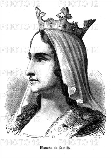 Blanche de Castille, (née le 4 mars 1188 à Palencia, Espagne - morte le 27 novembre 1252 à Melun), reine de France, était la fille d'Alphonse VIII de Castille et d'Aliénor d'Angleterre, elle-même fille d'Aliénor d'Aquitaine et d'Henri II Plantagenêt, roi d'Angleterre. Elle fut mariée en 1200 au futur Louis VIII, fils de Philippe-Auguste. Portrait.