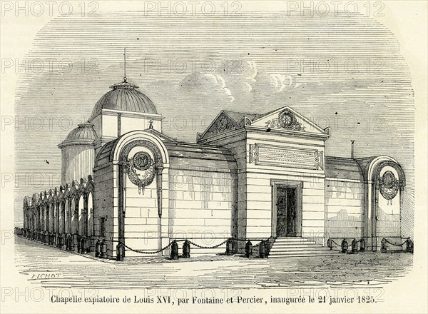 Chapelle expiatoire de Louis XVI, par Fontaine et Percier, inaugurée le 21 janvier 1825.