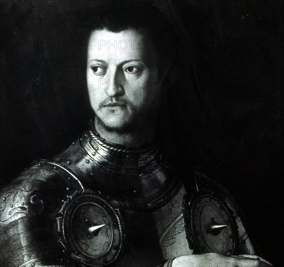 Cosme Ier de Médicis - Cosimo I de' Medici - (1519-1574) fut le premier grand duc de Toscane, dirigeant de 1537 à 1574, pendant les dernières années de la Renaissance. Ayant obtenu le pouvoir par la République de Florence après avoir été élu comme une tête de proue, il restaura la dynastie des Médicis, qui ensuite dirigeront Florence jusqu'au dernier grand duc, Gian Gastone de' Medici (1671-1737). Les structures gouvernementales qu'il mit en place demeurèrent, même quand il fut absorbé par l'Empire austro-hongrois.