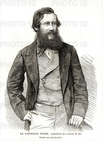 1864: John Hanning Speke (Bideford, 4 mai 1827 - Corsham, 15 septembre 1864) était un explorateur anglais de l'Afrique de l'Est. Il a été officier de l'Armée britannique en Inde et a effectué trois voyages d'exploration en Afrique.