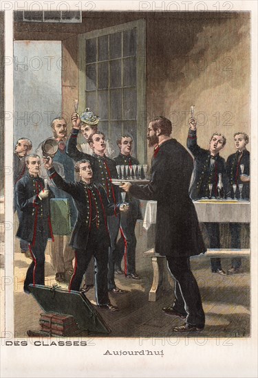 Le Petit Journal (supplément Illustré) du Samedi 22 octobre 1892. N° 100. Elèves. Rentrée des classes d'hier et d'aujourd'hui. Détail.