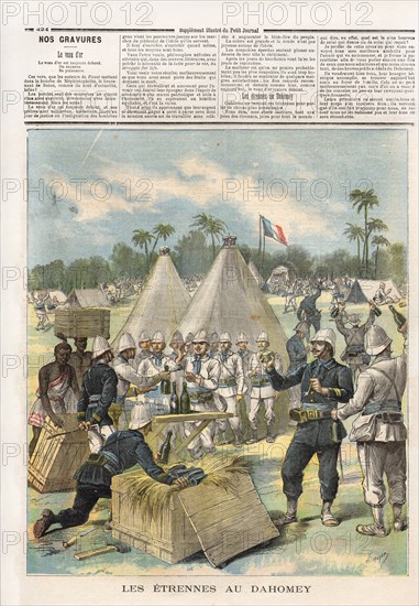 Le Petit Journal (supplément Illustré) du Samedi 31 décembre 1892. N° 110. Les étrennes au Dahomey. Bénin. Afrique. Colonie.