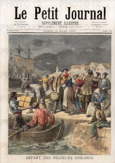 Le Petit Journal (supplément Illustré) du Lundi 19 mars 1894. N° 174. Départ des pêcheurs d'Islande.