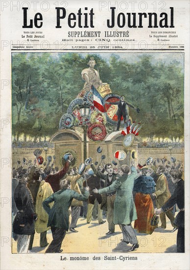 Le Petit Journal (supplément Illustré) du Lundi 25 juin 1894. N° 188. Le monôme des Saint-Cyriens. Ecole militaire.