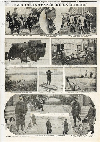 Le Petit Journal (supplément Illustré) du Dimanche 4 juin 1916. N° 1328. Quelques photos "instantanées" de la guerre. Kronprinz, croix de guerre, Jacquemin, Thirouin. Guerre 14-18.