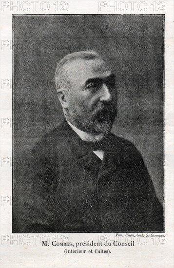 Le Petit Journal (supplément Illustré) du Dimanche 29 juin 1902. N° 606. Émile, Justin, Louis Combes, né à Roquecourbe (Tarn) le 6 septembre 1835 de Jean Combes et de Bannes Marie Rose, et mort à Pons (Charente-Maritime) le 25 mai 1921, est un homme politique français. Présidentdu Conseil, de l'Intérieur et des Cultes.