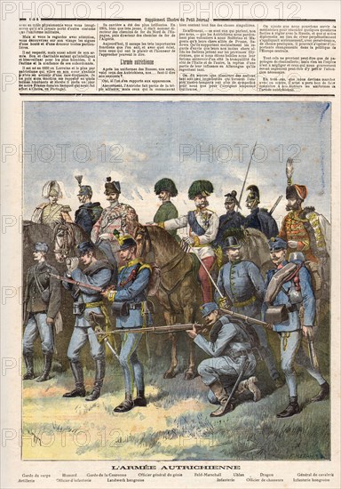 Le Petit Journal (supplément Illustré) du Samedi 30 avril 1892. N° 75. L'armée autrichienne. Uniformes.