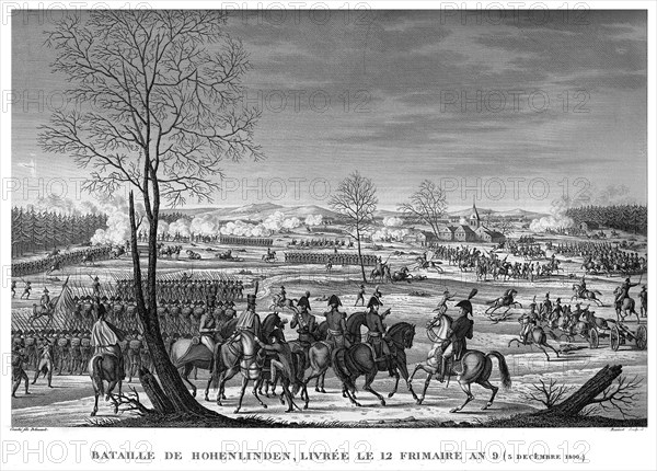 Epopée napoléonienne. Napoléon 1er. Bataille de Hohenlinden, livrée le 12 Frimaire de l'An IX. 3 décembre 1800.